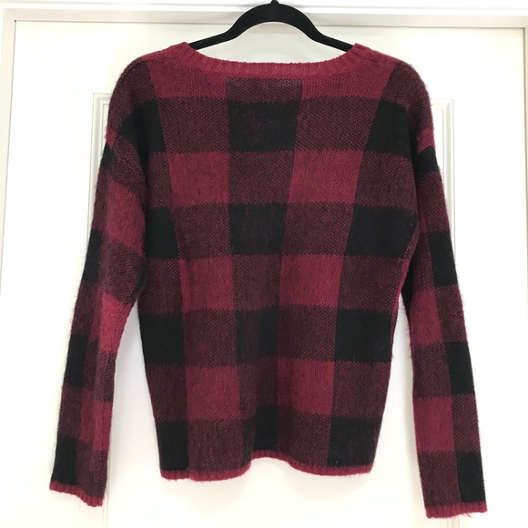 Forever 21 Red and Black Plaid / Checked Sweater-S - Picture 3 of 3